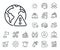 Internet warning line icon. Attention triangle sign. Salaryman, gender equality and alert bell. Vector