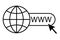 Internet world network icon. Search for a website. Internet domain symbol. Vector illustration