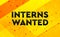 Interns Wanted abstract digital banner yellow background