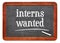 Interns wanted blackboard sign