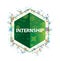 Internship floral plants pattern green hexagon button