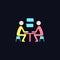 Interpersonal communication RGB color icon for dark theme