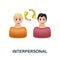 Interpersonal icon. 3d illustration from corporate development collection. Creative Interpersonal 3d icon for web design
