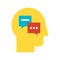Interpersonal psychology and psychotherapy flat vector icon
