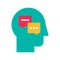 Interpersonal psychology and psychotherapy flat vector icon