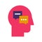 Interpersonal psychology and psychotherapy flat vector icon