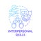 Interpersonal skills blue gradient concept icon