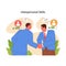 Interpersonal skills concept. Flat vector illustration