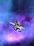 Interplanetary Spaceship Flying Towards a Nebula