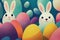 Interpretation of the classic Easter image, Easter bunnies elements of abstract forms and surrealism, it presents a