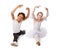 Interracial children dancing together