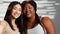 Interracial girls embracing and expressing self confidence