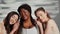 Interracial group of ladies advertising body acceptance