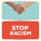 Interracial handshake stop racism campaign