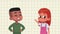 interracial little kids characters animation