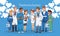 Interracial professionals doctors staff avatars characters