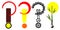 Interrobang themed spanner bamboo exclamation marks vector graphics illustration.