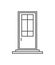 Interroom door isolated icon in linear style