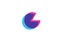 Intersected G letter logo icon for company. Blue and pink alphabet design for corporate and business