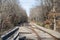 Intersecting railroad tracks