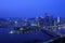 Intersection of Allegheny River, Monongahela River and Ohio River at dusk from Mount Washington, Pittsburgh, PA