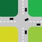 Intersection with cars color vector