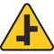 Intersection sign icon, Traffic sign vector illustration