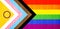 The Intersex Progress LGBTQ+ Flag over wood plank wall