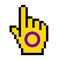 Intersex sex symbol icon with hand pointer