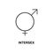 intersex sign icon. Element of simple web icon with name for mobile concept and web apps. Thin line intersex sign icon can be used