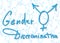 Intersex symbol with handwritten text