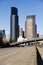 Interstate 5 Highway Cuts Through Downtown Seattle Skyline