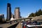 Interstate 5 Highway Cuts Downtown Seattle Skyline During Rush