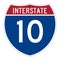 Interstate highway 10 road sign