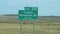 Interstate sign for Tisdale mountain road near Kaycee Wyoming.