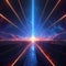 Interstellar holographic vortex with radiant laser beams, celestial portal concept