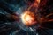 Interstellar journey through a cosmic space-time warp with exploding supernovas