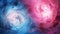 Interstellar Pink and Infinite Blue Nebula Cosmic Themed Pattern