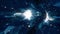 Interstellar travel in hyperspace wormhole portal with stars seamless loop.
