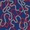 Intertwining Nautical Ropes, Chains, on Dark Navy Background Vector Seamless Pattern. Resort Marine Background