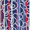 Intertwining Nautical White Ropes and Stripes Vector Seamless Pattern. Red and Blue Marine Background