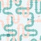 Intertwining pipelines vector seamless pattern in flat style