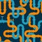 Intertwining pipelines vector seamless pattern in flat style