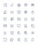 Interval line icons collection. Temporal, Durational, Sequential, Proportional, Subdivision, Incremental, Gradual vector