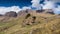 Interval shooting. Ingushetia, the formation of rain clouds over the Main Caucasian ridge.