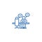 Interview, office discussion line icon concept. Interview, office discussion flat vector symbol, sign, outline