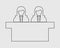 Interview Panel line Icon with desk