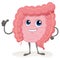 Intestine human organ mascot, making jewel sign. Ideal for training and educational