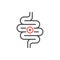 Intestines ache or problem line icon