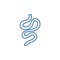Intestines line icon concept. Intestines flat  vector symbol, sign, outline illustration.